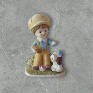 Homco Boy With Puppy Figurine